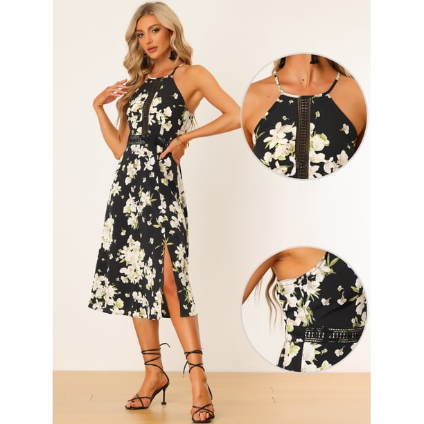 Vestido Largo De Algodón, Vestido Rojo Floral, Vestido Bohemio Largo De Algodón Sin Mangas Con Cuello Halter, Regalo De Navidad Para Mujer, Regalos Para Ella VESTIDO IBIZA - México