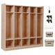 thumbnail image 1 of QinaQin Locker infantil de 5 secciones con 10 cubículos, 4 ruedas, 5 ganchos y 2 cajas de almacenamiento, ideal para salón de clases, guardería, kínder o área infantil en casa, 1 of 6