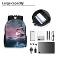 thumbnail image 6 of Haiem Boat Lighthouse Storm Waves Backpack - Stylish and Durable 15-inch Laptop Backpack with Waterproof Oxford Fabric, 6 of 8