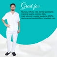 thumbnail image 2 of ACTIVE UNIFORMS Men Scrub Set Medical Scrub Top and Pants (White, 4X-Large), 2 of 6