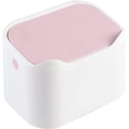 thumbnail image 1 of Bote de basura de mesa pequeño, mini bote de basura de mesa portátil, tapa tipo prensa, soporte para caja de pañuelos de escritorio para el hogar, oficina, cocina, dormitorio, baño, automóvil, blanco BRILLAR Rojo Verde, 1 of 5