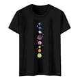 thumbnail image 4 of Planet Graphic Tees for Women 2026 Summer Casual Short Sleeve Crewneck Astronomy T Shirt, 4 of 4