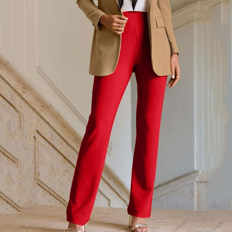 Rutainlusire Women's Pants Flare Leg High Waist Solid Color Formal Trousers for Office Wear - Walmart.com Rutainlusire Women's Pants Flare Leg High Waist Solid Color Formal Trousers for Office Wear - Walmart.com