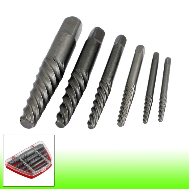 Gray Metal Broken Bolt Screw Stud Removal Extractors Kit (6pack