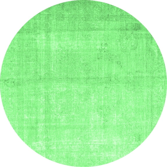 Ahgly Company Indoor Round Persian Emerald Green Traditional Area Rugs, 4' Round
