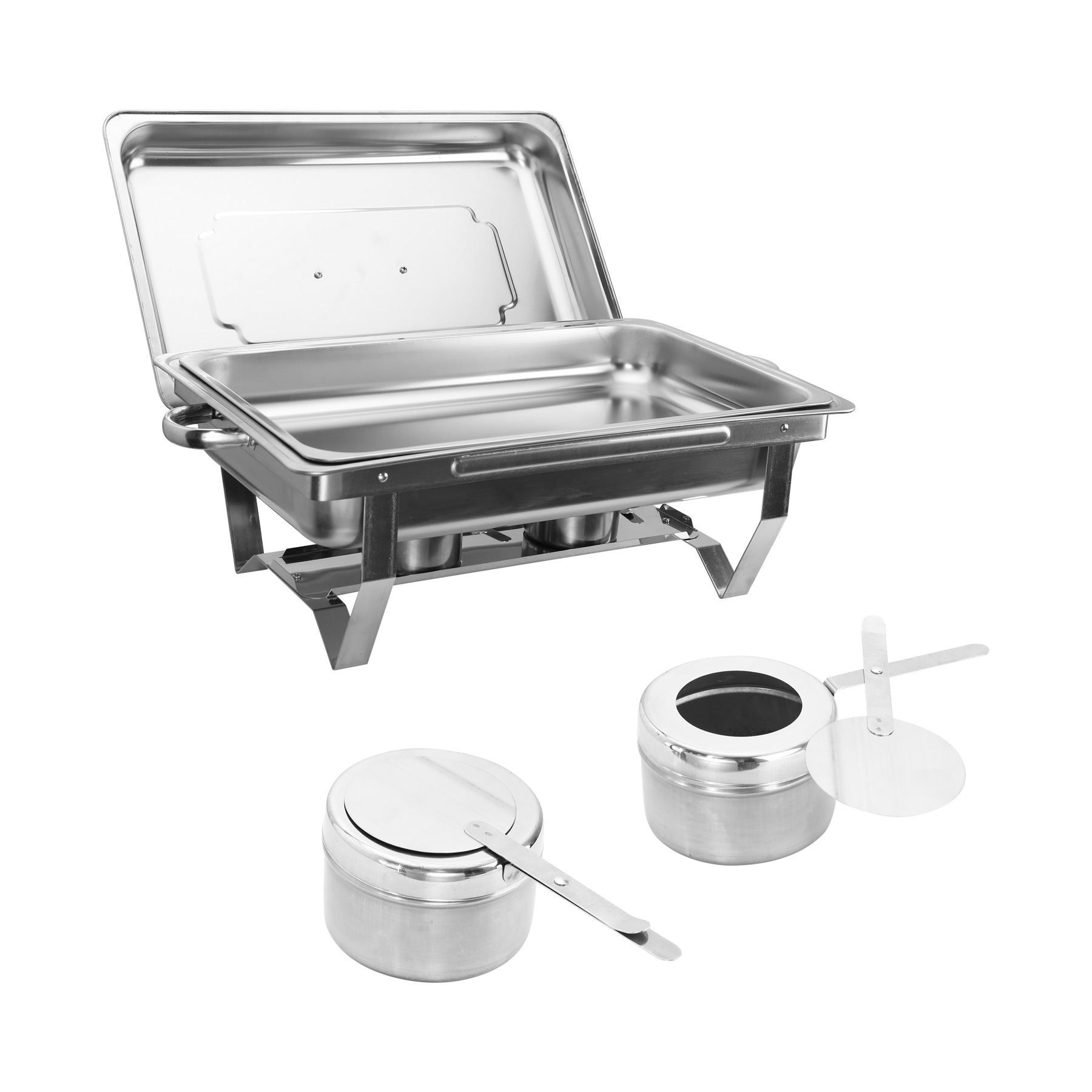 Wilprep 8 Pack 9L/9.5Q Chafing Dish Sets Chafer Stainless Steel Pans Food Warmer Foldable
