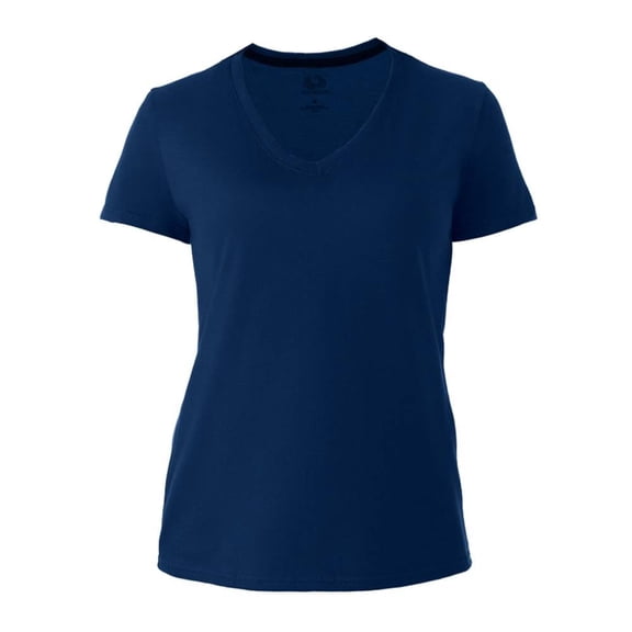 Playera Fruit Of The Loom para Mujer, Cuello V Manga Corta Azul Talla CH
