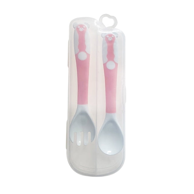 Gkeoshab Tableware Baby Spoon And Fork Set With Bendable Head For Feeding And Training Bullet Home & Garden