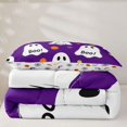 thumbnail image 5 of Feelyou Kawaii Ghost Boo Twin Comforter Sets, Cute Polka Dot Bedding Set, Purple White, Halloween Reversible, 2-Piece, 1 Comforter and 2 Pillowcases, 5 of 7