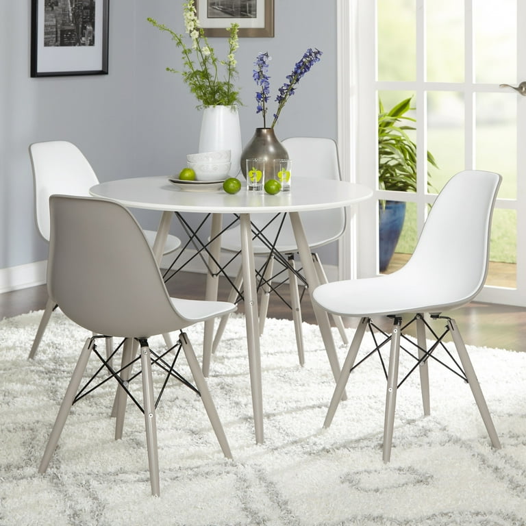 White plastic discount dining room chairs