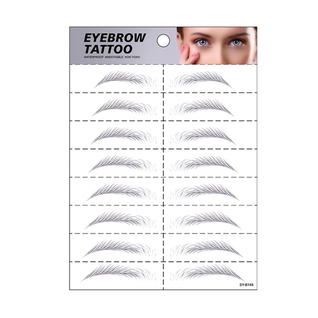 Xihbxyly Pegatinas para Cejas, Set Semi-Tatuaje de Aspecto Natural Instantáneo, Solución Fácil de Usar y de Aplicación Rápida, Acabado Duradero y Antimanchas, Mejora El Maquillaje Diario, Ideal para