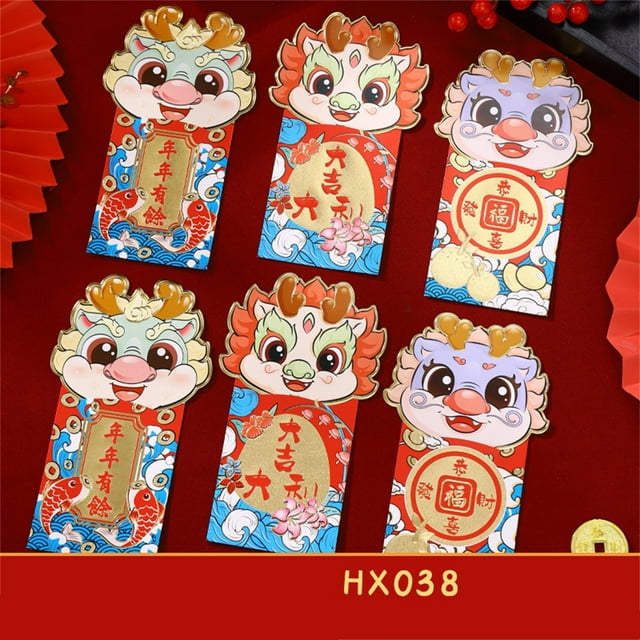 Three Dimensional Thickened Red Envelope For The New Year, The Dragon Year on Clearance