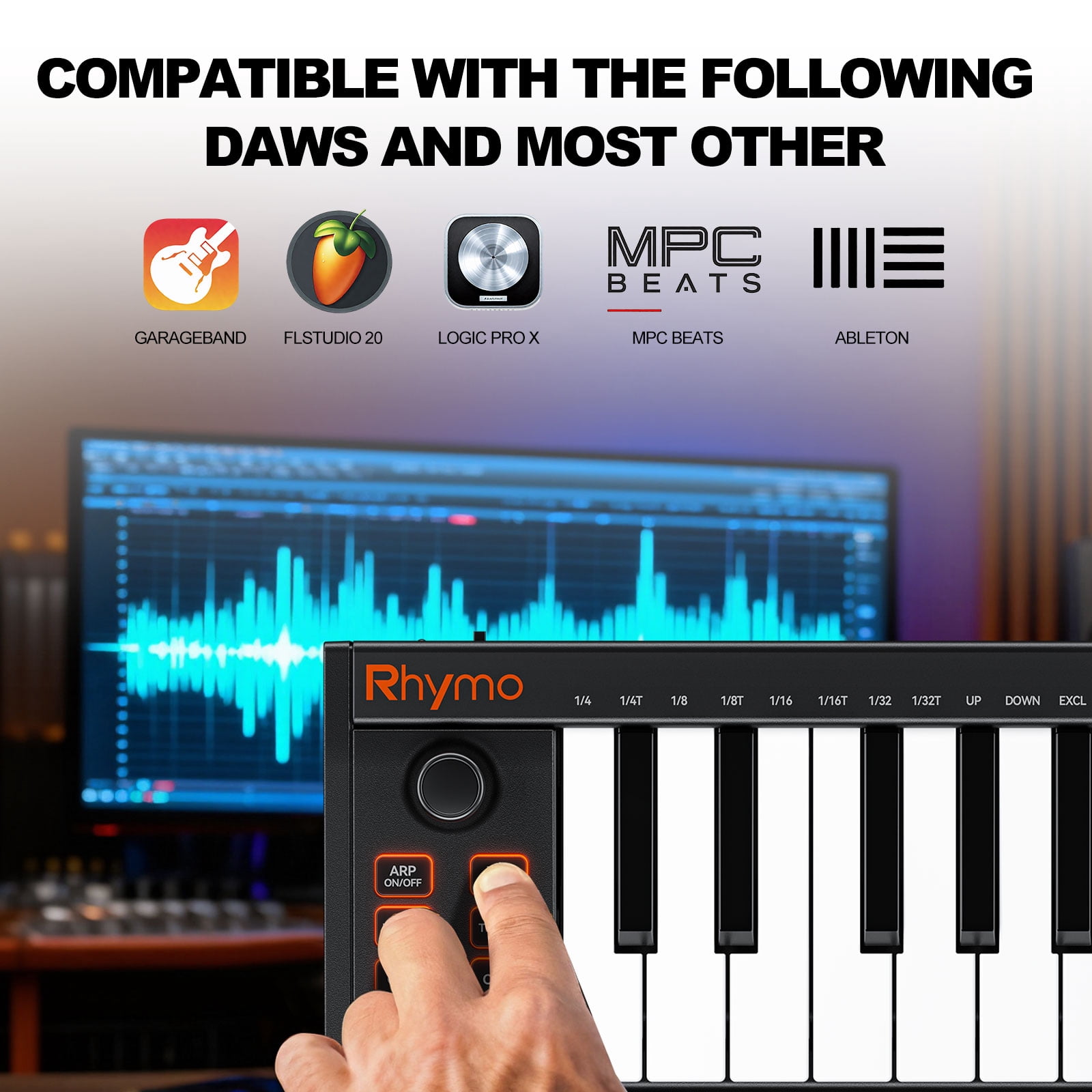 Midi Keyboard 25 Key, Portable Midi Keyboard Controller with Joystick,  Midi Arranger Keyboard for Music Production, Mobile Studios,Performance