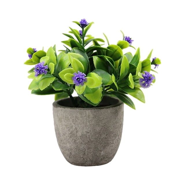 Matsuzay Árbol de dinero artificial ecológico verde en maceta, durabilidad duradera, apariencia realista Decoración nuevo aliento de bebe morado