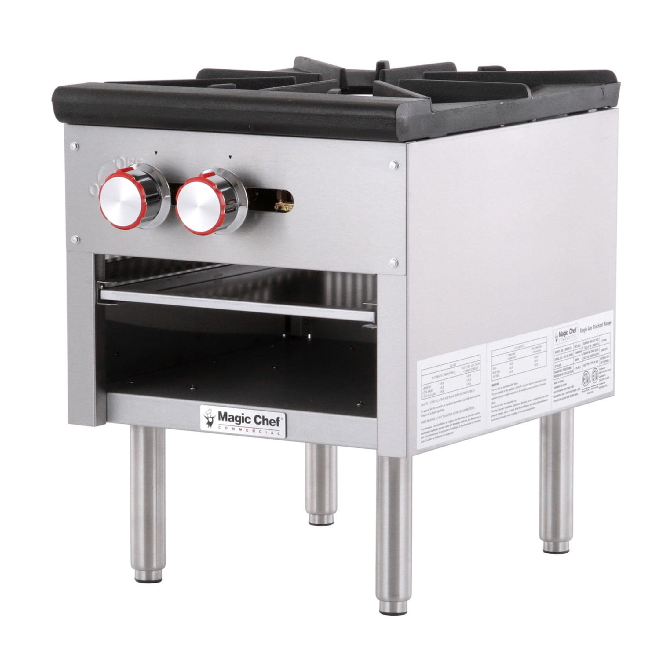 Magic Chef Commercial Commercial Countertop Single Stock Pot Gas Cooktop in Stainless Steel