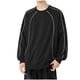 thumbnail image 2 of Blusas y camisas de manga larga y cuello redondo para hombre, blusas casuales de color liso con manga larga y cuello redondo, blusas de poliéster para hombre, 2 of 8