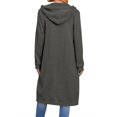 thumbnail image 3 of Resicozy Women Casual Zip up Polyester Hoodies, Long Hoodie Tunic Jackets Casual Long Sleeve Sweater Dress with Side Pockets Dark Gray XL, 3 of 6