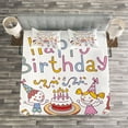 thumbnail image 3 of Ambesonne Birthday Quilted Bedspread Set 3 Pcs, Birthday Party, King Size, Multicolor, 3 of 3