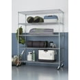 thumbnail image 3 of TRINITY 5-Tier Heavy Duty Wire Shelving Rack | 60" X 24" X 72" | Nsf | Includes Wheels | Chrome, 3 of 6