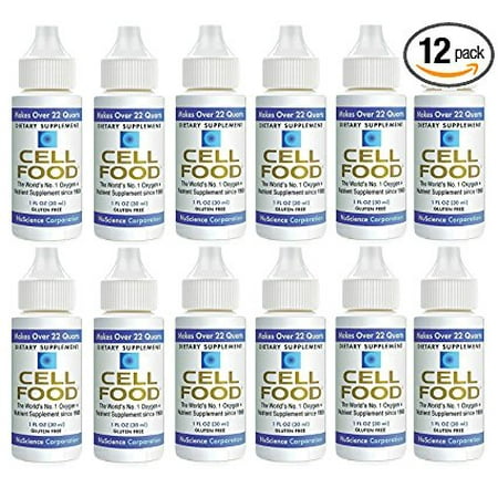 Cellfood Liquid Concentrate, 1oz Bottle (Pack of 12) - Original Oxygenating Formula Containing Seaweed Sourced Minerals, Enzymes, Amino Acids, Electrolytes, Superior Absorption- Gluten Free, GMO (Best Source Of Electrolytes For Adults)