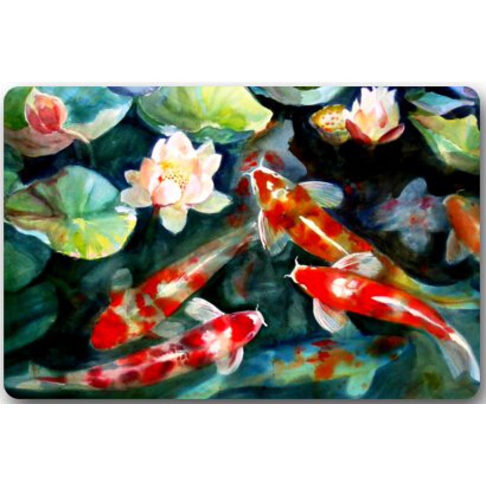WinHome Japanese Koi Fish Doormat Floor Mats Rugs Outdoors/Indoor