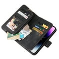 thumbnail image 4 of for iPhone 11 Pro Max Wallet Case, [Card Slots] PU Leather ID Credit Holder Folio Flip Kickstand Magnetic Clasp Phone Cover & Lanyard & Shoulder Strap for iPhone 11 Pro Max, Black, 4 of 7