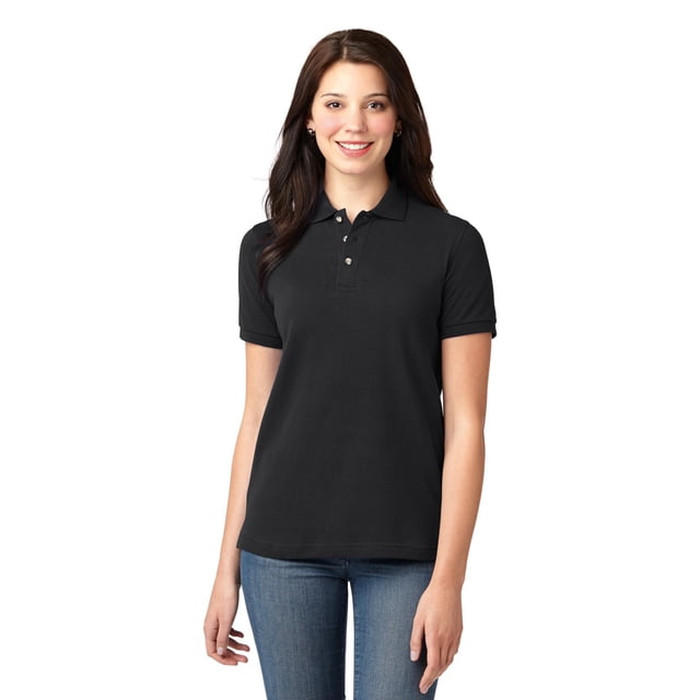 Polo de piqué de algodón de peso pesado para mujer Port Authority®. L420 Autoridad Portuaria L420