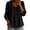 Black #005, variant on Cotton Linen Blouses for Women 3/4 Length Sleeve Baby Doll Tunic Tops Peter Pan Collar Baggy Gauze Y2k Beach Shirts, S