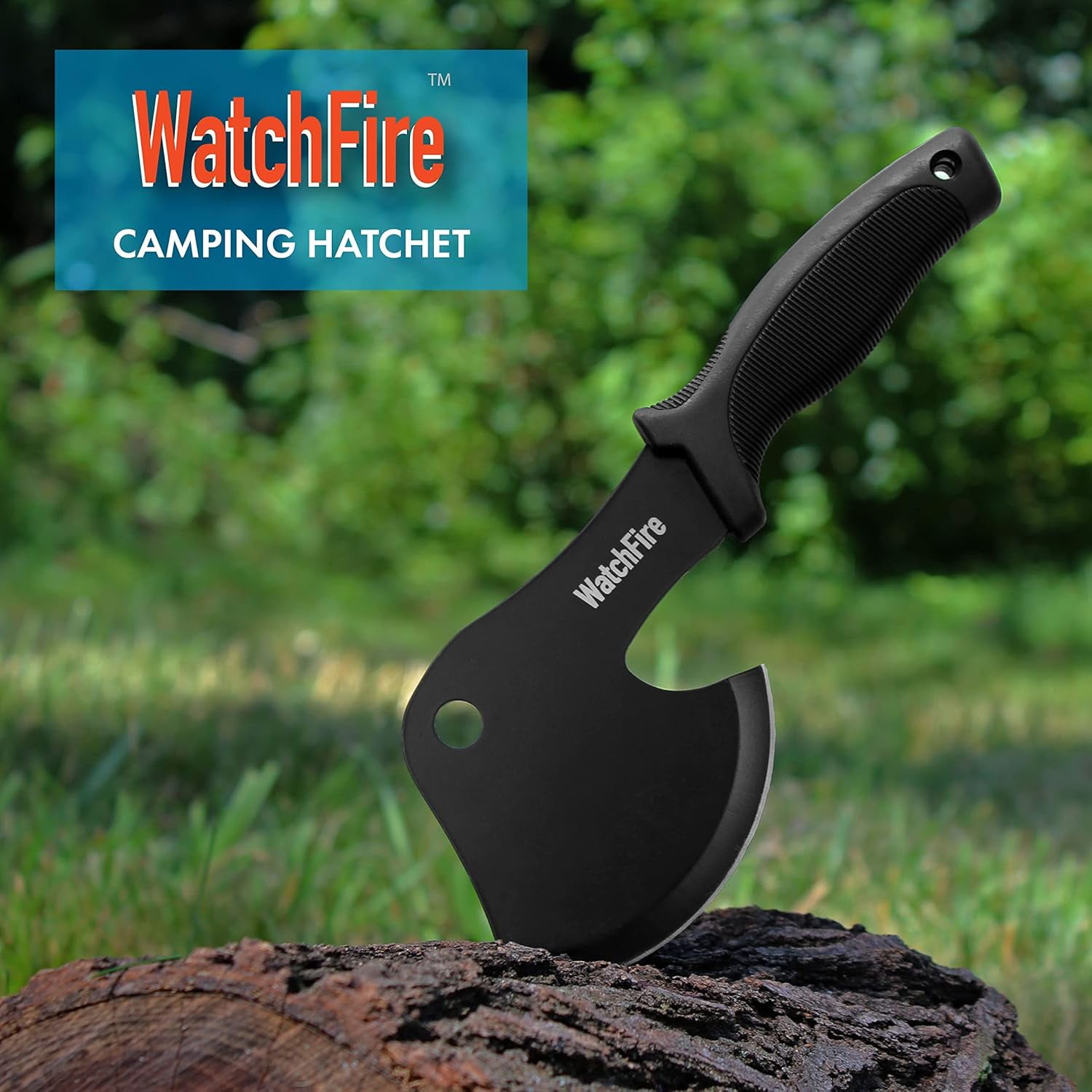 Rite Edge 10 Inch Hatchet Black Blade Finish Slip Resistant Handle with Nylon Sheath Compact Outdoor Camping Chopping Tool for Hiking and Utility