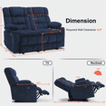 thumbnail image 6 of MCombo 57" Power Loveseat Recliner Sofa, Reclining Seating with Heat Vibration for Living Room, Fabric, Navy blue, 6 of 9