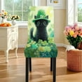 thumbnail image 3 of Xoenoiee Cat Shamrock Print 7 Pcs Table Cloth with Dining Chair Slipcovers Set Rectangle Tablecloth Stretchable Chair Protector Cover St. Patrick's Day Decoration Home Kitchen Dining Room Decoration, 3 of 6