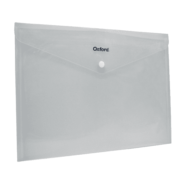 Sobre Portadocumentos Horizontal Oxford Tamaño carta color blanco abertura lateral Con broche de presión