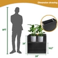 thumbnail image 2 of 24"x10"x24" Rectangular Planter Pots with Drainage Holes Removable Shelf Metal Steel Large Garden Pot for Outdoor Plants Tall Flower Vase Container for Yard Front Porch Patio Planter Box Decor, Black, 2 of 7