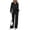 36# Black, variant on Women's 2 Piece Outfits Casual Lapel Half Zip Sweatshirts and Wide Leg Pants Tracksuit Sets Green L