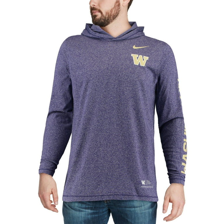 Washington Huskies Nike Marled Long Sleeve Hoodie T Shirt Purple