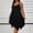 Black, variant on ZZwxWA Womens Plus Size Summer Dresses Casual Irregular Sundress Spaghetti Strap Beach Cover Up Flowy Midi Vacation Dresses Solid Color
