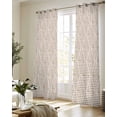 thumbnail image 5 of Brown Sheer Curtains 84 Inch Length 2 Panels Set for Living Room/Bedroom, Modern Abstract Art Farmhouse Kitchen Curtains with Grommet Semi-Sheer Curtains Drapes Voile Window Treatments 52"x84"x2, 5 of 7