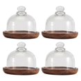 thumbnail image 2 of Multifunctional Mini Dessert Serving Stand Acacia Cake Dish with Dome Lid Platter Cake Plate for Hom, 2 of 5
