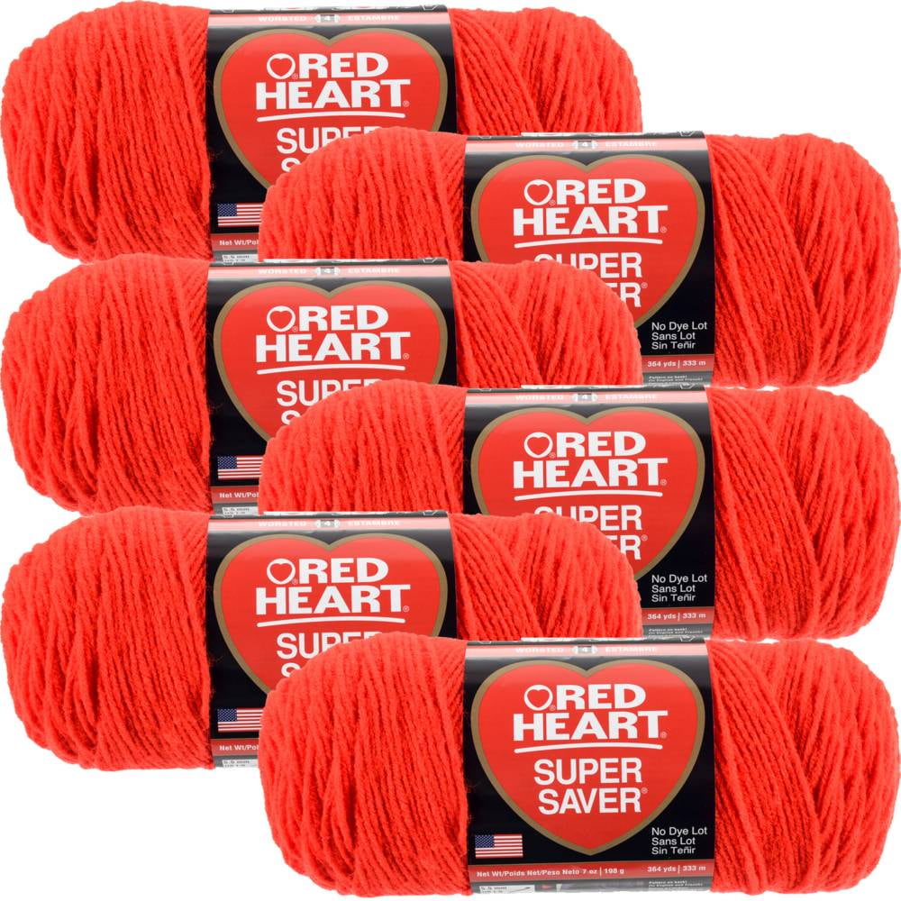 Red Heart Super Saver YarnHot Red, Multipack Of 6