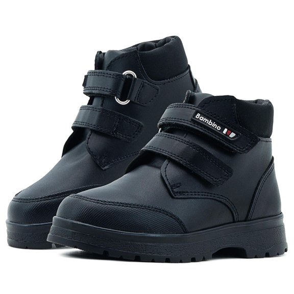 Zapato Escolar Bambino para Niño Bota Velcro Antiderrapante Negro 19.5