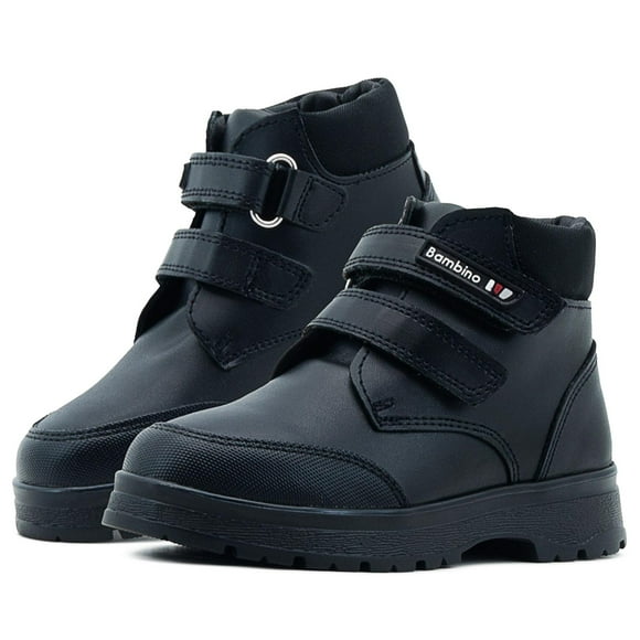 Zapato Escolar Bambino para Niño Bota Velcro Antiderrapante Negro 19.5
