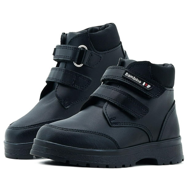 Zapato Escolar Bambino para Niño Bota Velcro Antiderrapante Negro 19.5