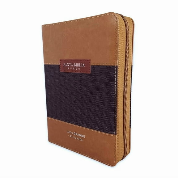Biblia con Cierre Compacta 11 puntos RV1960 imit duotono cafe con indice