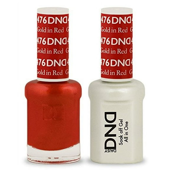 DND Nail Polish Gel & Matching Lacquer Set (476 - Gold in Red)