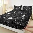 thumbnail image 3 of Homewish Moon Sun 4 Pieces Queen Sheet Sets For Teens Boys Girls,Bohemian Theme Ultra Soft Flat Sheet,Starry Sky Queen Fitted Sheet,Luxury Bedroom Decor, 3 of 7