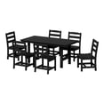 thumbnail image 2 of WestinTrends Ashore 7-Piece HDPE Outdoor Rectangular Patio Dining Table Set with Side Chairs, Black, 2 of 15