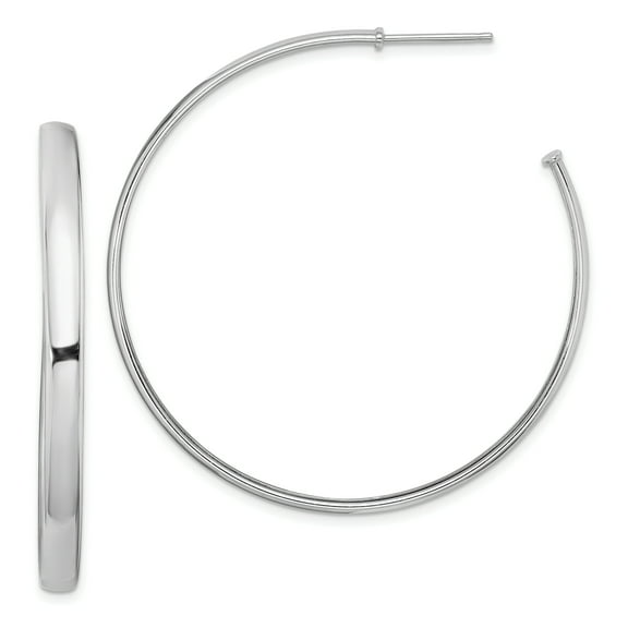 Primal Silver Sterling Silver Rhodium-plated Post Hoops Earrings