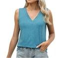 thumbnail image 2 of Dxzfnsa Tank Tops for Women Summer V Neck T Shirts Trendy Sleeveless Basic Tee Loose Fit 2025 Fashion S-2XL, 2 of 8