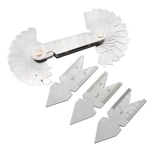 Eigraketly Pasos de rosca de tornillo de engranaje de calibre, herramientas de medición para el hogar de pulgadas de acero inoxidable, calibre de Herramientas manuales y eléctricas Tipo 1 Eigraketly TO008160-01B
