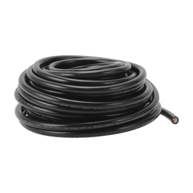 Cables de Tierra Eléctrica para Automóviles Unique Bargains 49FT Negro TC 1 Pcs 16AWG 8 Conductores Totalmente Aislados y Con Chaqueta de Toque Suave Universal
